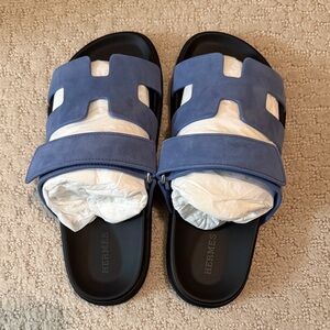 Hermès Chypre Blue Slide Sandals